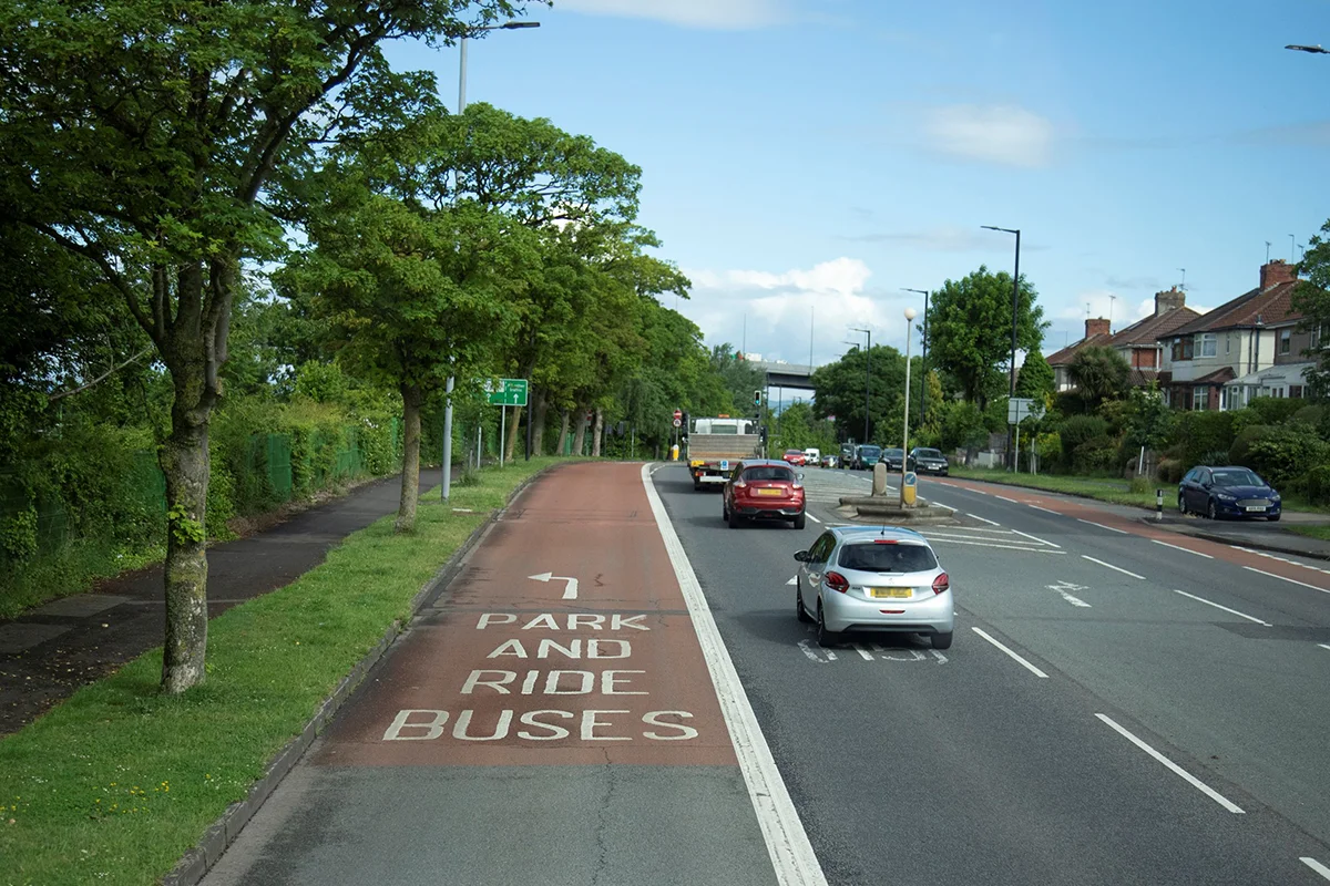botm-mask-home A4 Portway Road heading towards the Park and Ride entrance